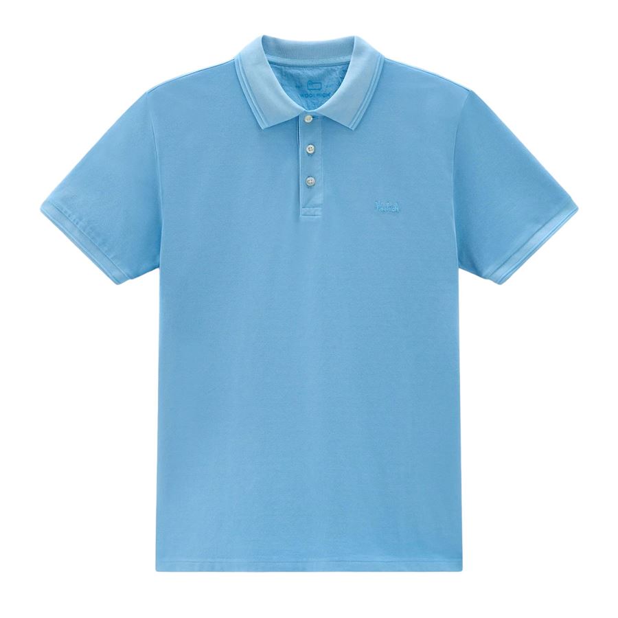 Polo Mackinack tinta in capo in piqué di cotone elasticizzato da uomo Woolrich | CFWOPO006530050